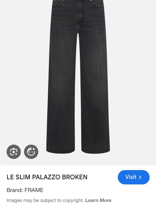 FRAME High-Rise Le Slim Palazzo Wide Leg Jeans in Broken (Black) sz 31 - Picture 4 of 10